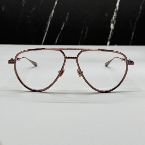 NEW VALENTINO V-STUD-II VLX-133C AVIATOR UNISEX GOLD ROSE EYEGLASSES - Picture 1 of 10